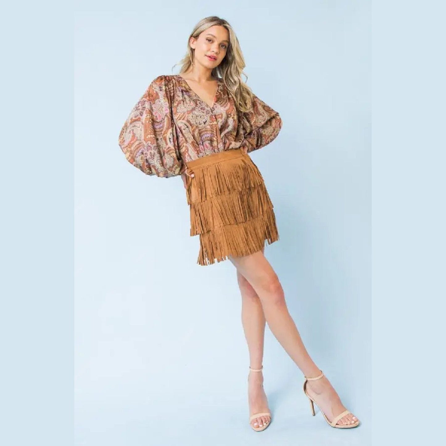 A Faux Suede Mini Skirt