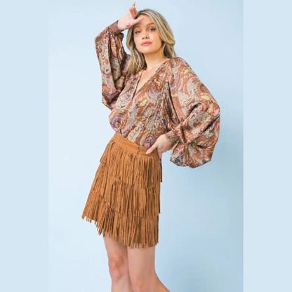 A Faux Suede Mini Skirt