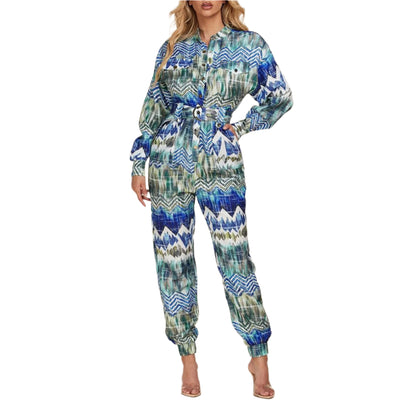 Blue Multi Color Jumpsuit
