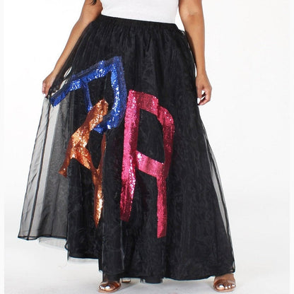 Sequin PAR Tulle PlusSize Skirt