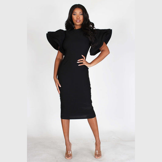 CM Knit Tiered Sleeve Dress