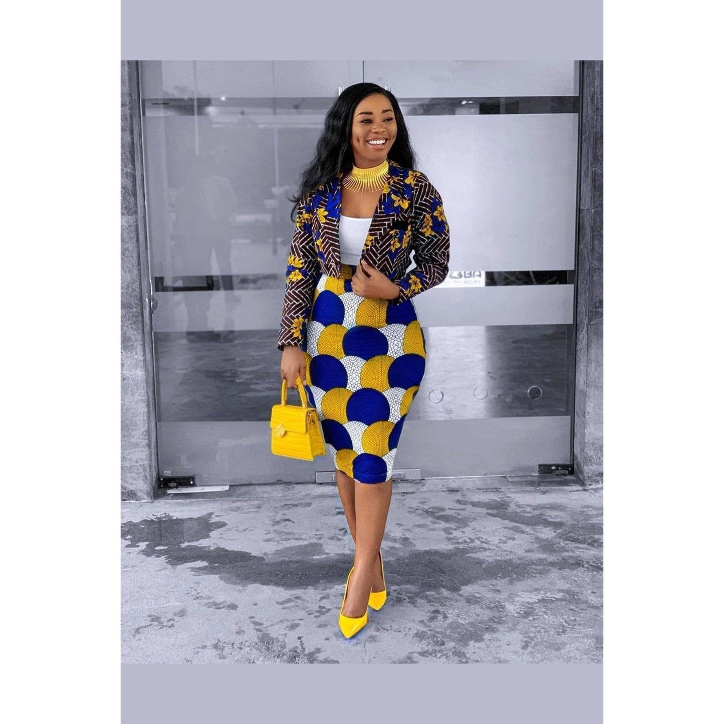 Stylish Floral Printed Color Block Co-ords Set