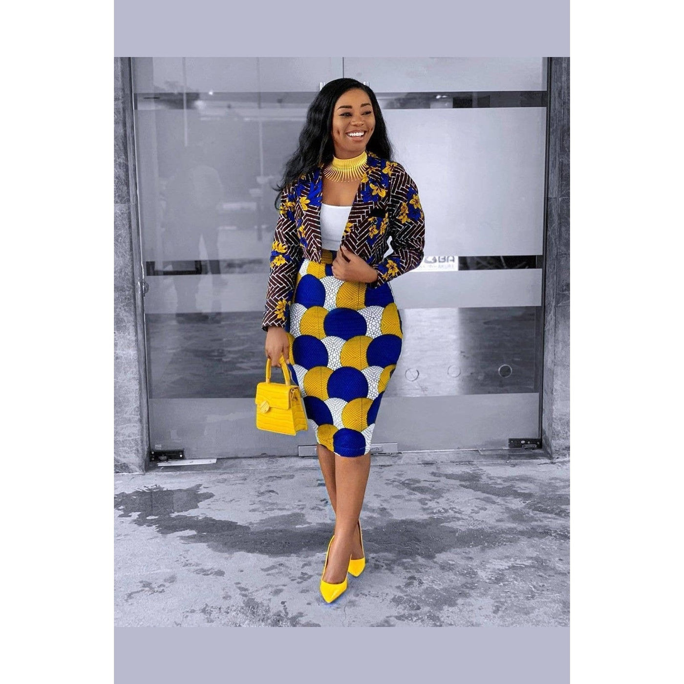 Stylish Floral Printed Color Block Co-ords Set (Runs 2X Small)