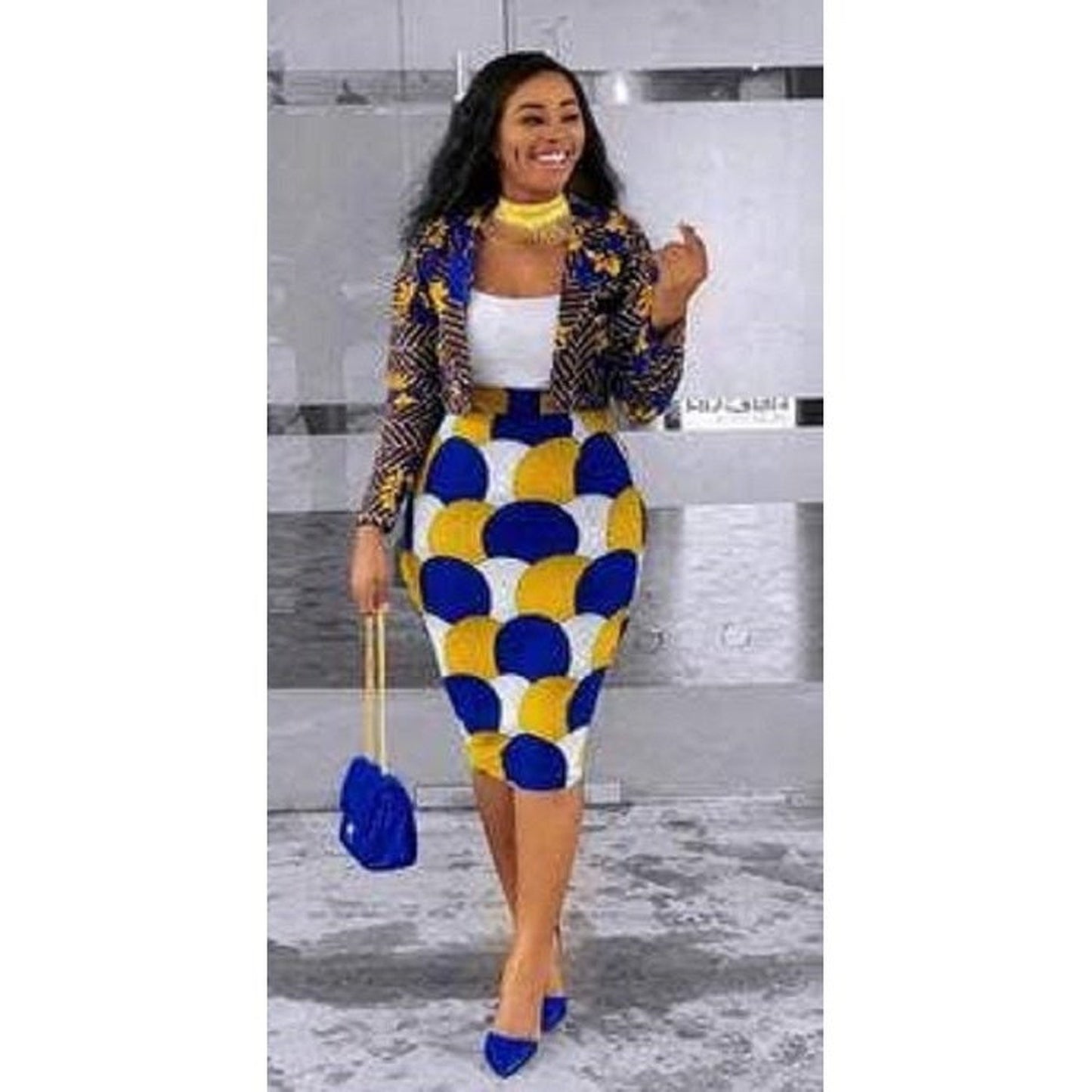 Stylish Floral Printed Color Block Co-ords Set