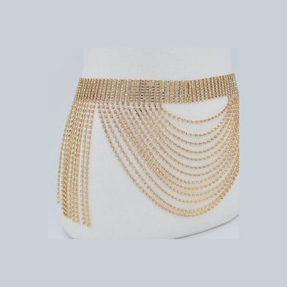 Rhinestone Multi Layered Drop Belt