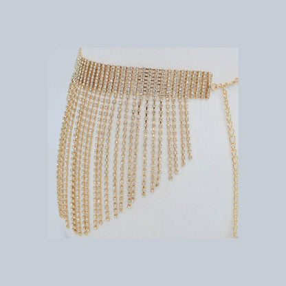 Rhinestone Multi Layered Drop Belt