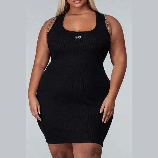 Ribbed Knit Bodycon PlusSize Dress