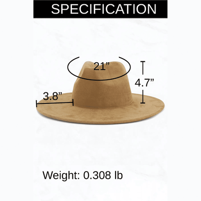 Suede Large Eaves Peach Top Fedora Hat