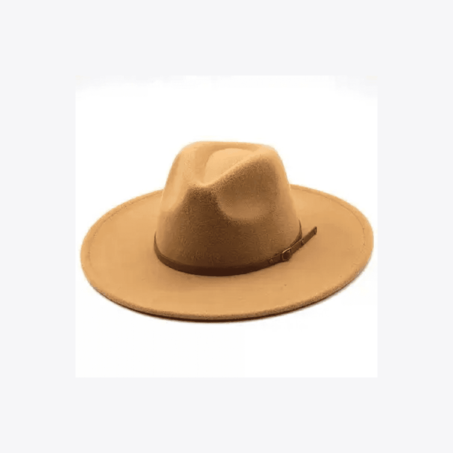 Wide Brim Belted Fedora Hat