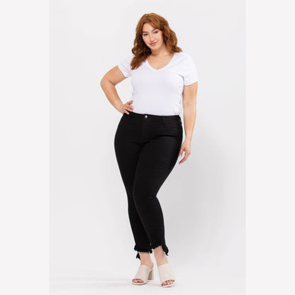 PS Mid Rise Fray Hem Crop Skinny Jeans