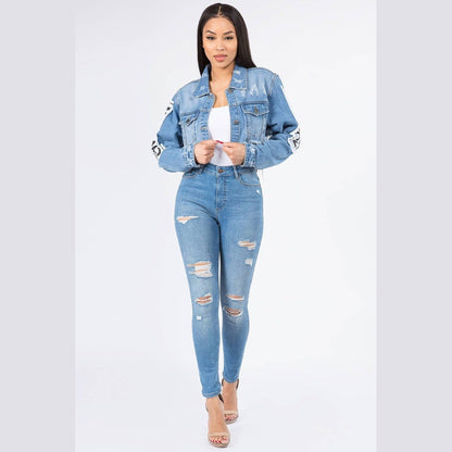 High Waist Distressed Skinny Jeans