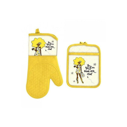 Afro Oven Mitt and Pot Holders